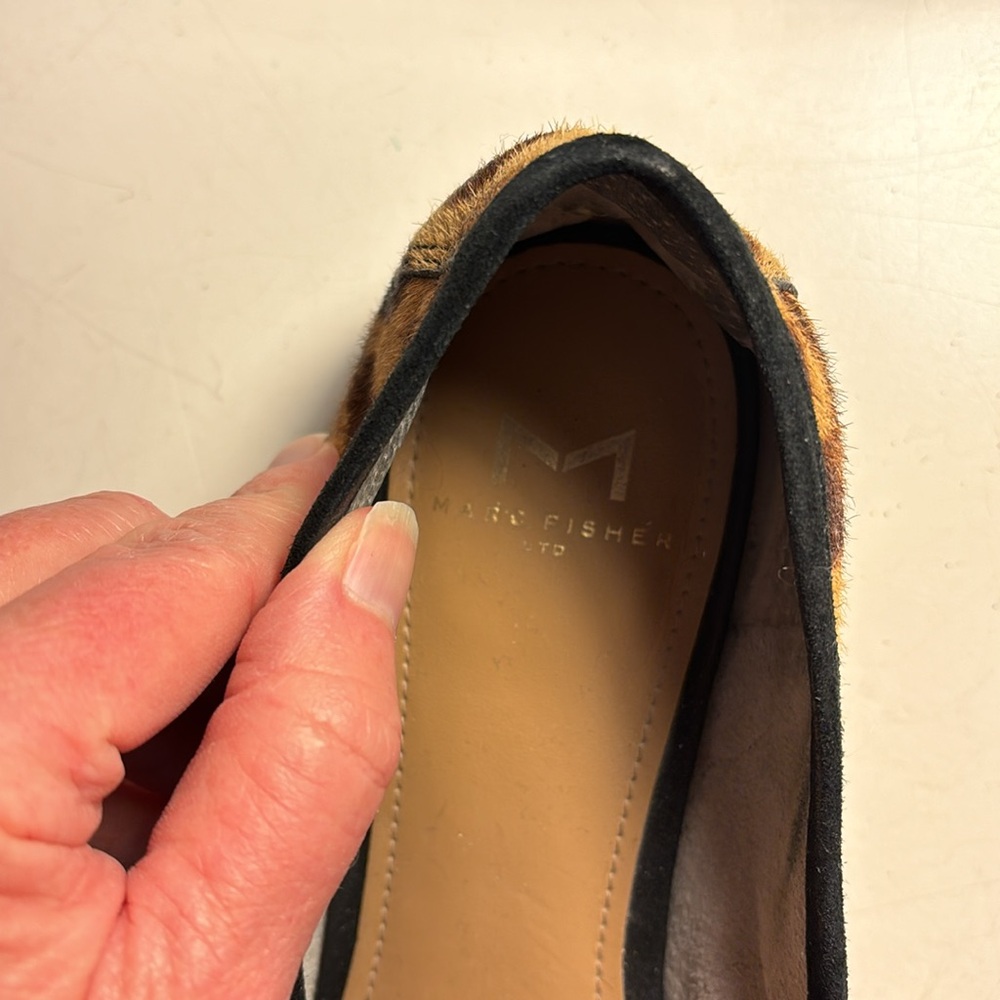 Marc Fisher leopard print calf hair loafers - Picture 6 of 7